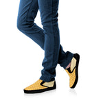 Vanilla Ice Cream Melted Print Black Slip On Shoes