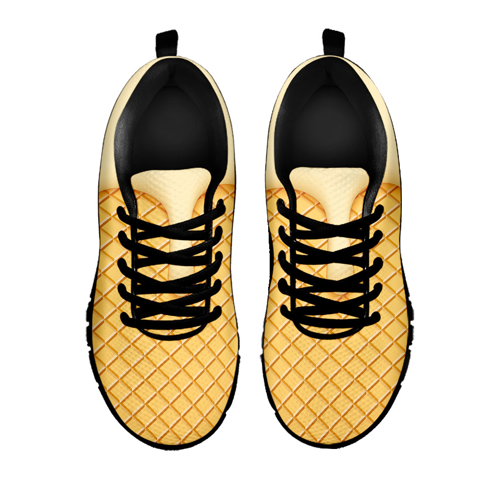 Vanilla Ice Cream Melted Print Black Sneakers