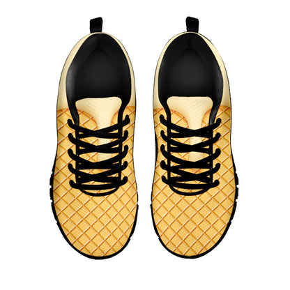 Vanilla Ice Cream Melted Print Black Sneakers
