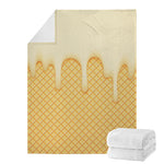 Vanilla Ice Cream Melted Print Blanket