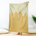 Vanilla Ice Cream Melted Print Blanket