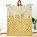 Vanilla Ice Cream Melted Print Blanket
