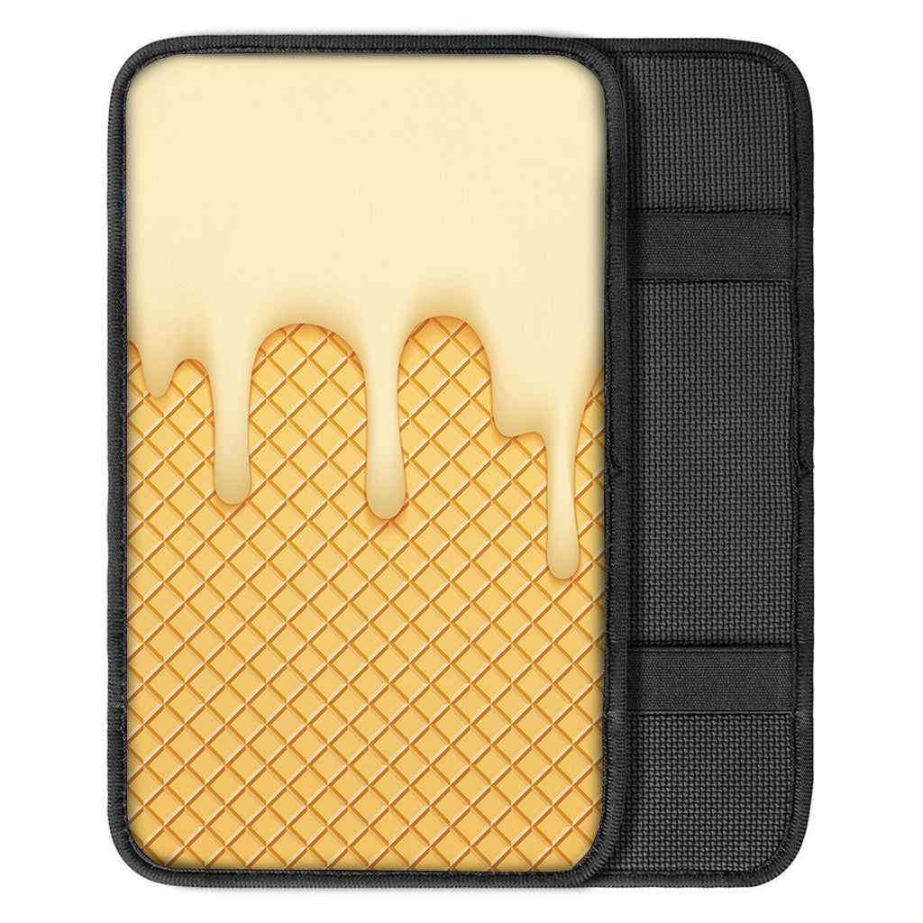 Vanilla Ice Cream Melted Print Car Center Console Cover