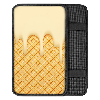 Vanilla Ice Cream Melted Print Car Center Console Cover