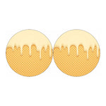 Vanilla Ice Cream Melted Print Car Coasters