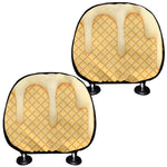 Vanilla Ice Cream Melted Print Car Headrest Covers