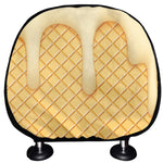 Vanilla Ice Cream Melted Print Car Headrest Covers