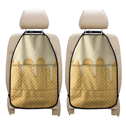 Vanilla Ice Cream Melted Print Car Seat Organizers