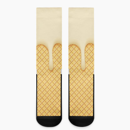 Vanilla Ice Cream Melted Print Crew Socks