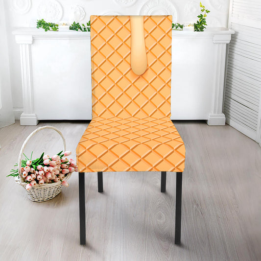Vanilla Ice Cream Melted Print Dining Chair Slipcover
