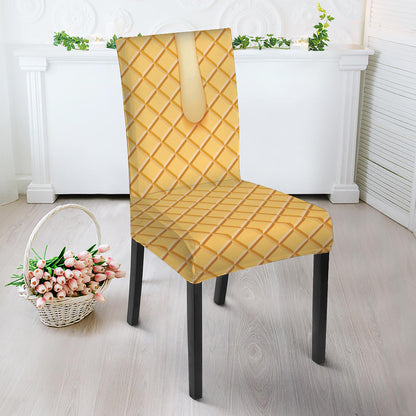 Vanilla Ice Cream Melted Print Dining Chair Slipcover