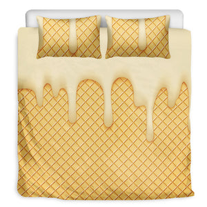 Vanilla Ice Cream Melted Print Duvet Cover Bedding Set