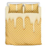 Vanilla Ice Cream Melted Print Duvet Cover Bedding Set