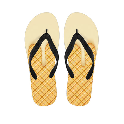 Vanilla Ice Cream Melted Print Flip Flops