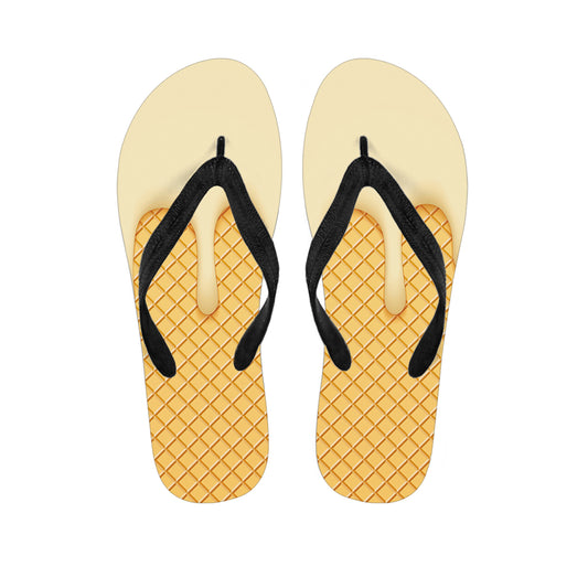 Vanilla Ice Cream Melted Print Flip Flops