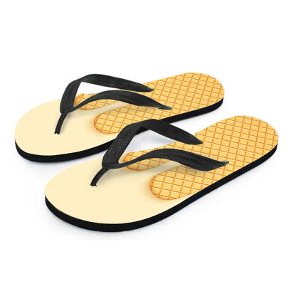 Vanilla Ice Cream Melted Print Flip Flops