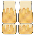 Vanilla Ice Cream Melted Print Front and Back Car Floor Mats
