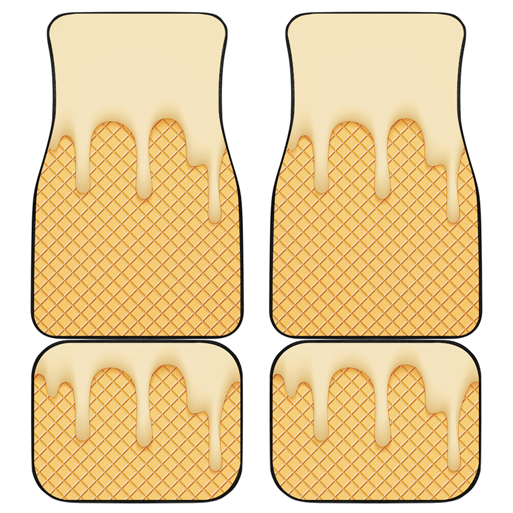 Vanilla Ice Cream Melted Print Front and Back Car Floor Mats