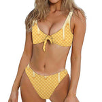 Vanilla Ice Cream Melted Print Front Bow Tie Bikini