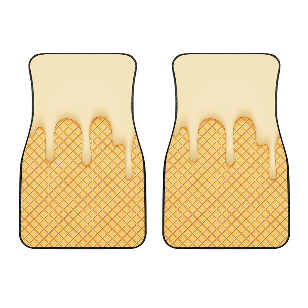 Vanilla Ice Cream Melted Print Front Car Floor Mats