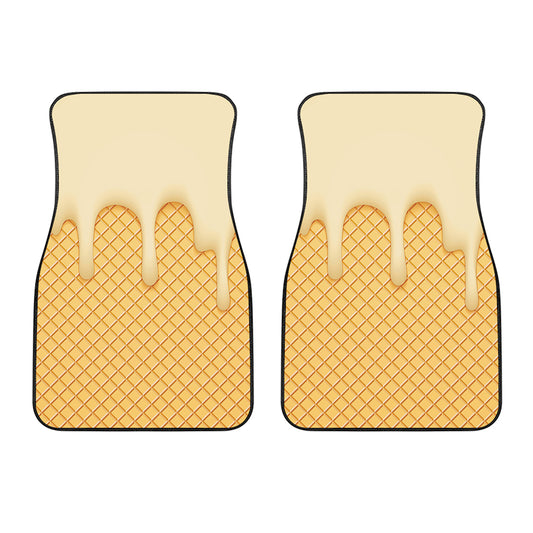 Vanilla Ice Cream Melted Print Front Car Floor Mats