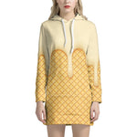 Vanilla Ice Cream Melted Print Hoodie Dress