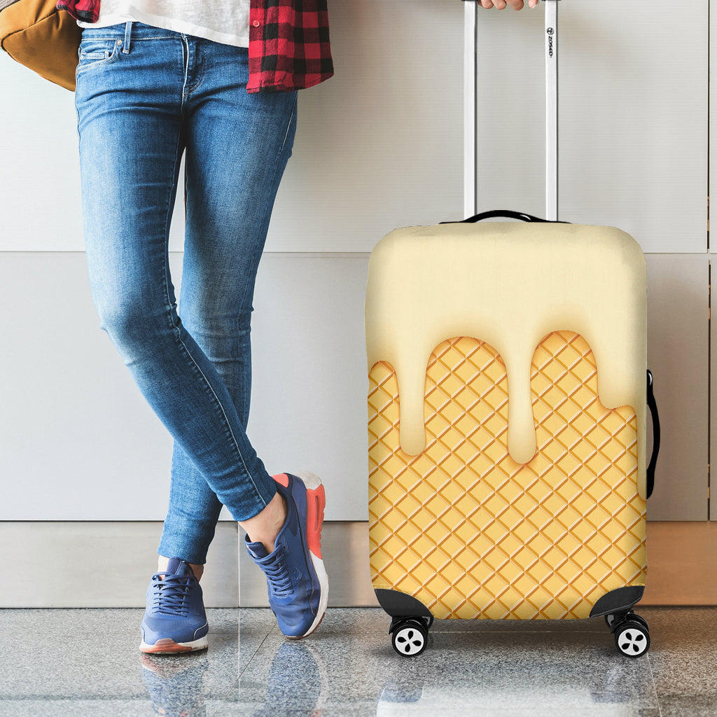 Vanilla Ice Cream Melted Print Luggage Cover