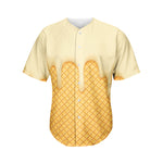 Vanilla Ice Cream Melted Print Men's Baseball Jersey
