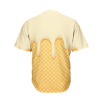 Vanilla Ice Cream Melted Print Men's Baseball Jersey