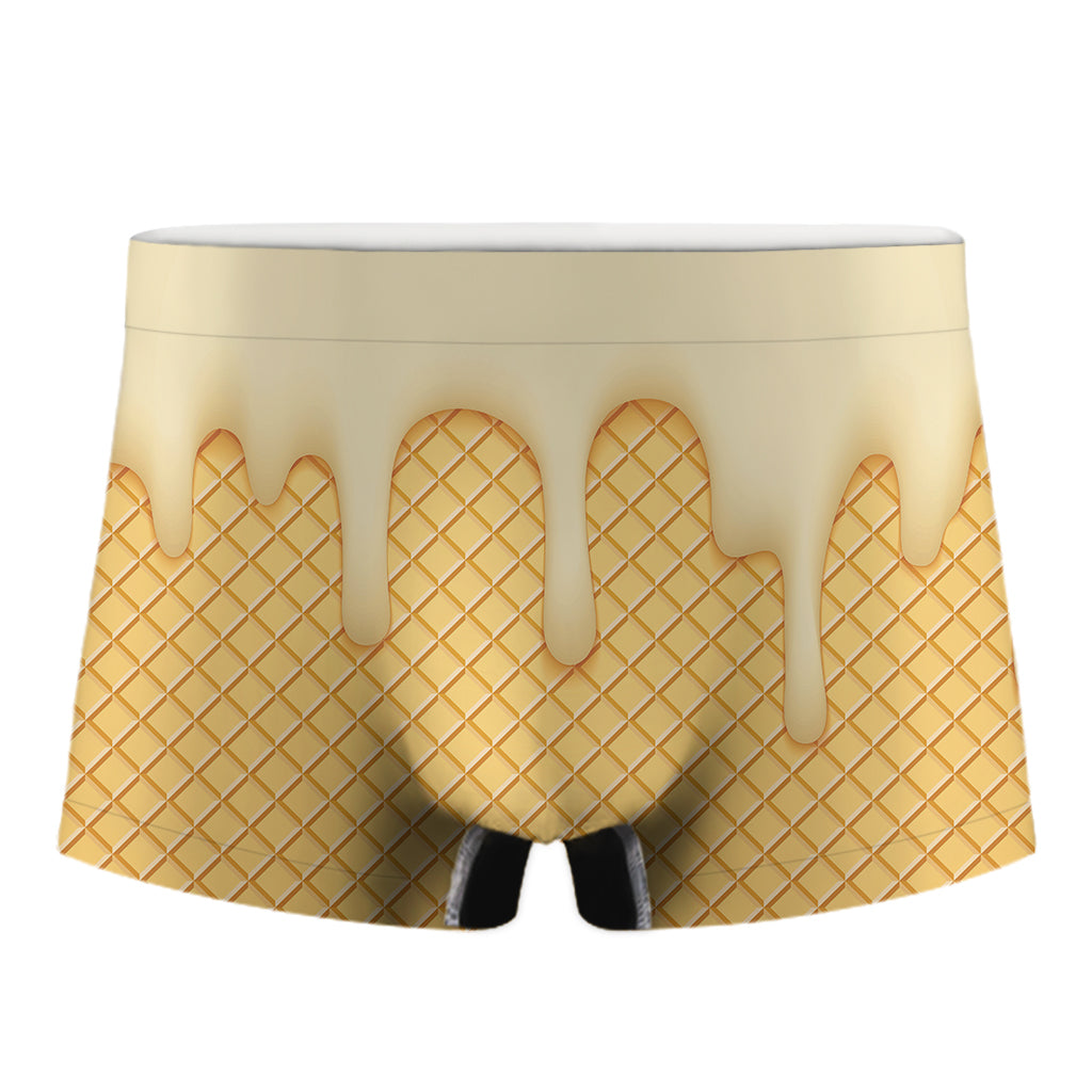 Vanilla Ice Cream Melted Print Men's Boxer Briefs