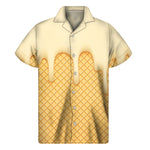Vanilla Ice Cream Melted Print Men's Short Sleeve Shirt