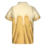 Vanilla Ice Cream Melted Print Men's Short Sleeve Shirt