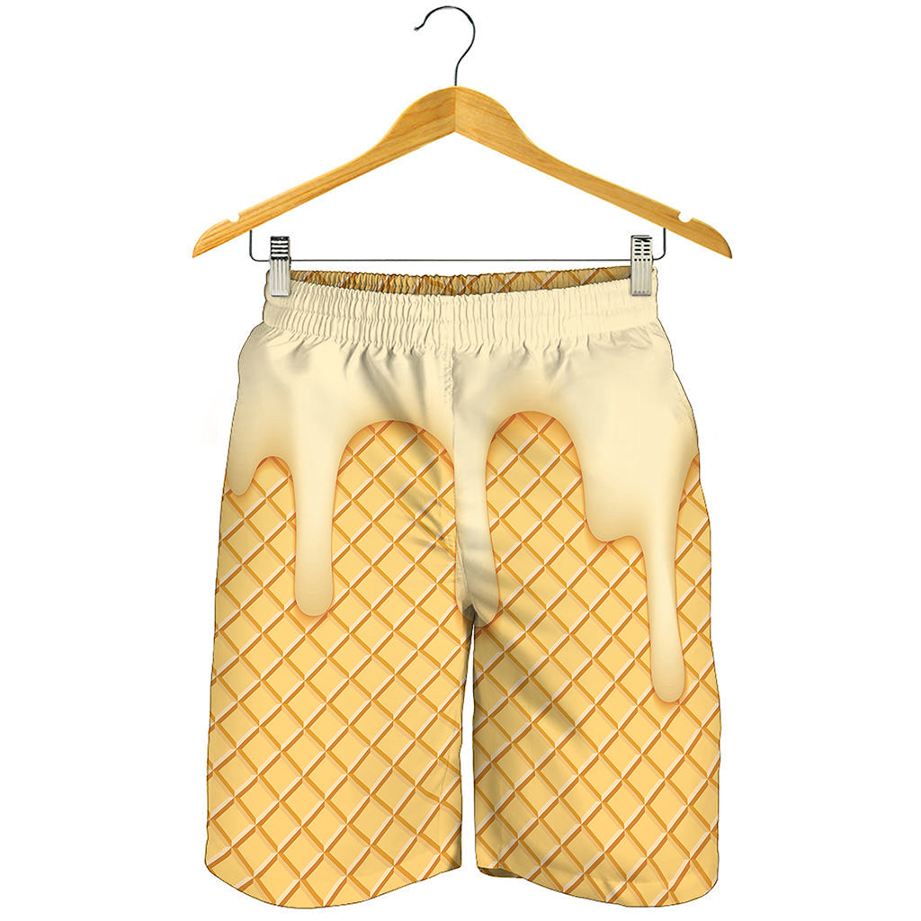 Vanilla Ice Cream Melted Print Men's Shorts