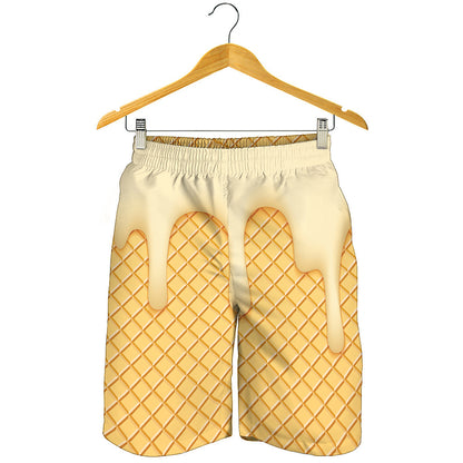 Vanilla Ice Cream Melted Print Men's Shorts