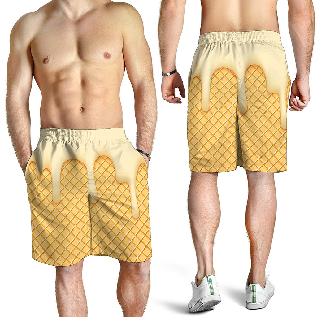 Vanilla Ice Cream Melted Print Men's Shorts