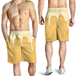 Vanilla Ice Cream Melted Print Men's Shorts
