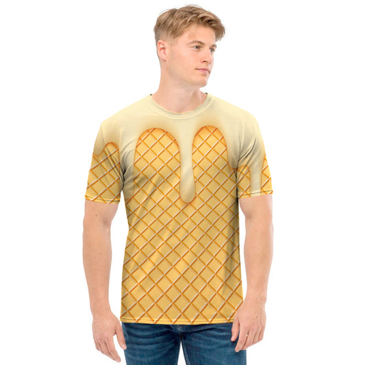 Vanilla Ice Cream Melted Print Men's T-Shirt