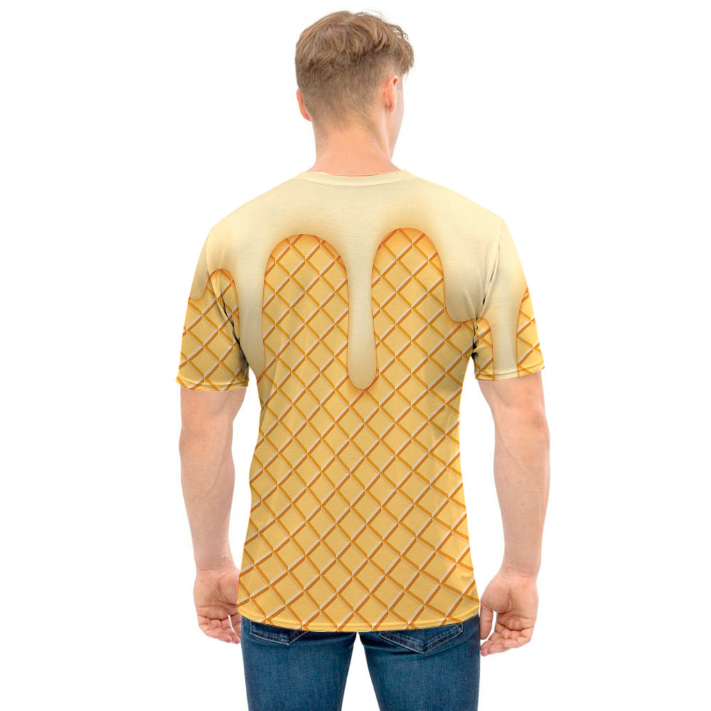 Vanilla Ice Cream Melted Print Men's T-Shirt