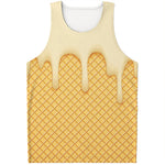 Vanilla Ice Cream Melted Print Men's Tank Top