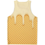 Vanilla Ice Cream Melted Print Men's Tank Top
