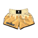 Vanilla Ice Cream Melted Print Muay Thai Boxing Shorts
