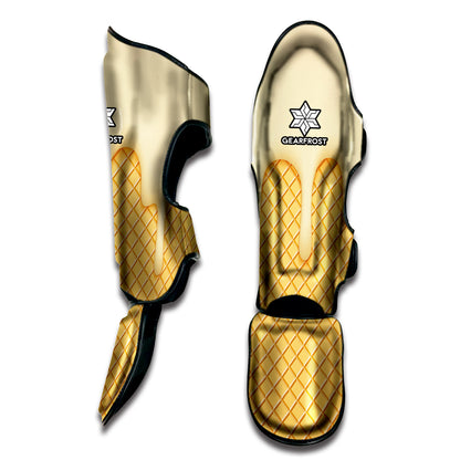 Vanilla Ice Cream Melted Print Muay Thai Shin Guard