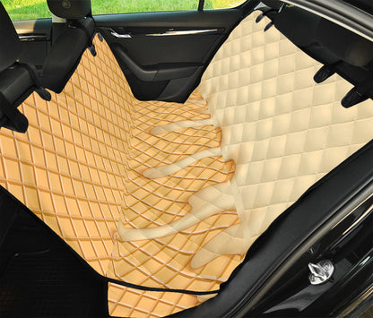 Vanilla Ice Cream Melted Print Pet Car Back Seat Cover