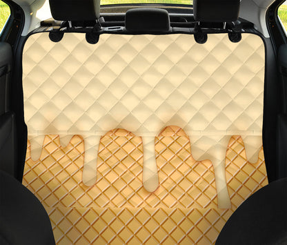 Vanilla Ice Cream Melted Print Pet Car Back Seat Cover
