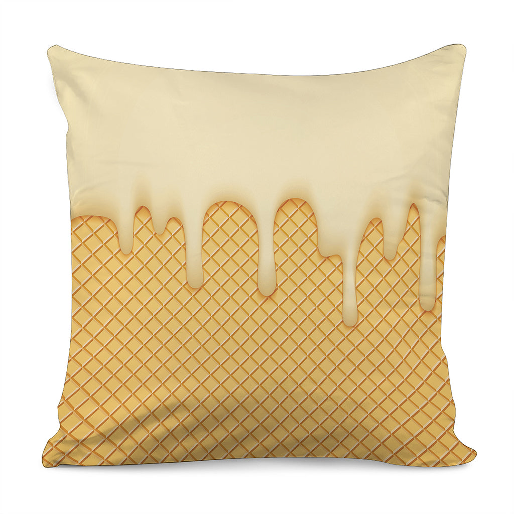 Vanilla Ice Cream Melted Print Pillow Cover