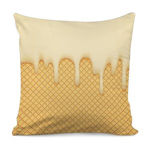 Vanilla Ice Cream Melted Print Pillow Cover