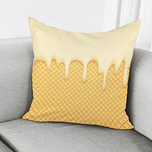 Vanilla Ice Cream Melted Print Pillow Cover