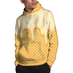 Vanilla Ice Cream Melted Print Pullover Hoodie