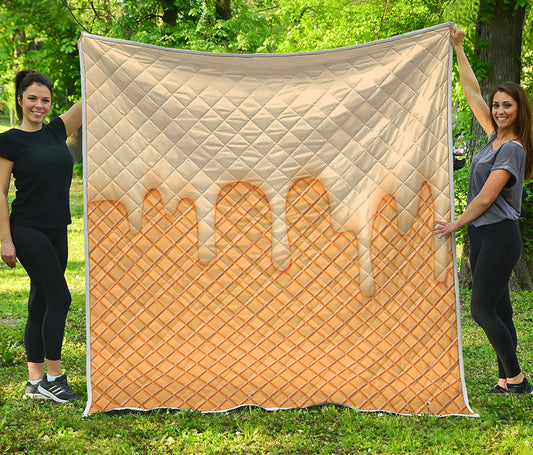 Vanilla Ice Cream Melted Print Quilt