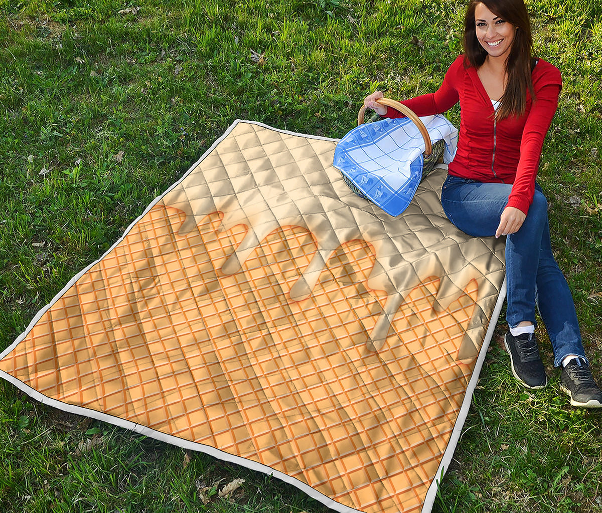 Vanilla Ice Cream Melted Print Quilt